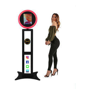 Cabina de Fotos Portátil con Anillo de Luz LED 3D de 10.9 y 12.9 Pulgadas, Personalizable, para Bodas y Fiestas, con Impresora - Product Image 1