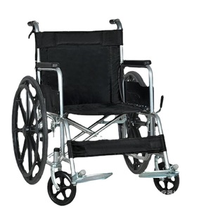 Silla de ruedas manual Ming Meng Ran de 24 pulgadas, plegable, con asiento acolchado y estructura de acero para pacientes con discapacidad. - Product Image 5