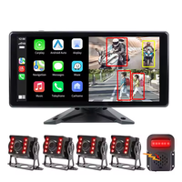 Écran tactile 4K de 10,36 pouces, Carplay, 4CH, 1080P, boîte noire de bus, 360 °   Système de sécurité pour camions avec caméra de tableau de bord à vue aérienne pour la marche arrière