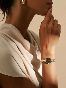 Montre CILOA de haute qualité pour femmes, style rétro, ronde, dorée, personnalisable, haute couleur, étanche, à quartz, petite montre pour femmes - Product Image 2