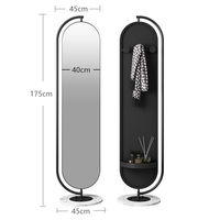 Nouveau style miroir de dressing rotatif intégré avec porte-vêtements et étagère de rangement pour chambre et dortoir