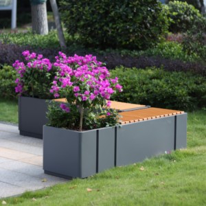 <span class=keywords><strong>Jardinière</strong></span> esthétique avec siège, banc en <span class=keywords><strong>bois</strong></span> avec <span class=keywords><strong>jardinière</strong></span> élégante <span class=keywords><strong>pour</strong></span> hôtel et espace public - Product Image 4