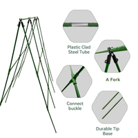 Support de plante en métal revêtu de type triangle, fournitures de jardin pour cages à tomates et concombres, piquets pour plantes grimpantes