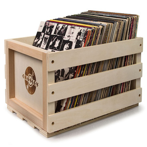 Wood Record <strong>Crate</strong> - <strong>Vinyl</strong> Album Storage Holder Box Wooden Case with Chalkboard Sign Board Record Storage Organizer Box - Product Image 2