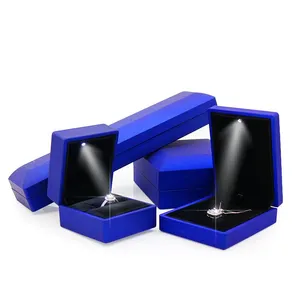 Jinsky на заказ Лакированная Шкатулка для ювелирных изделий, коробка для светодиодных колец, черный футляр для ювелирных изделий