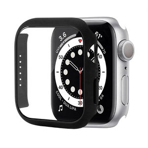 เคส PC กระจกนิรภัยเทมเปอร์สำหรับ Apple Watch 7/6/5/4/3/2/1 (38-45mm) ทนทานกระดุมปิด - Product Image 4