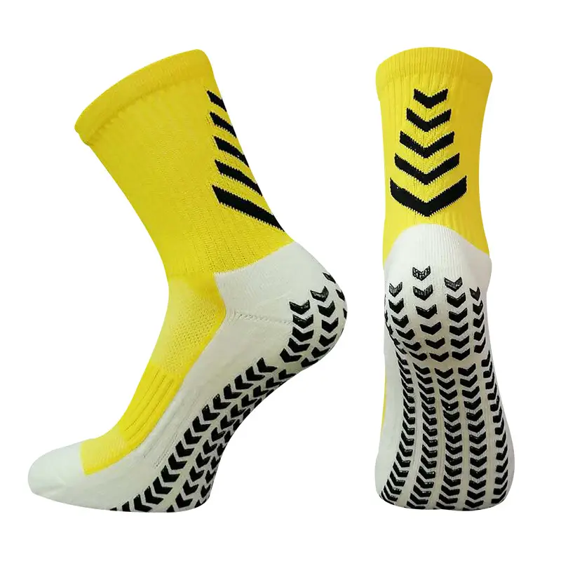 Качественные Нескользящие футбольные носки из ПВХ со стрелками, спортивные мужские и женские спортивные носки