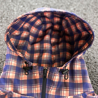 Fabricant de vestes en nylon à fermeture éclair, veste coupe-vent en nylon à imprimé intégral à carreaux, de haute qualité, sur mesure, pour l'extérieur