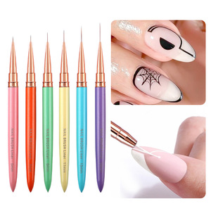 Pinceaux de traçage et de dessin pour nail art en acrylique couleur bonbon, pour la décoration des ongles et l'outillage de beauté (vente en gros) - Product Image 1
