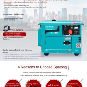 SBaton अनुकूलित <span class=keywords><strong>7kw</strong></span> एकल तीन-चरण समान बिजली डीजल मूक आपातकालीन बैकअप जनरेटर sbt10500 220v/380v 50/60hz 12V. - Product Image 5