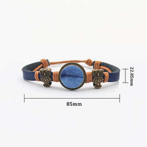 Venta al por mayor de pulseras de metal azul ecológico religiosas hechas a mano con teñido de corbata vintage de Wonder 2017, regalos de recuerdo Retro - Product Image 3