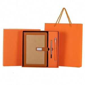Wholesale Promotional Luxury Notebook <b>Journal</b> for Gift Custom Luxury Diary Blue PU Leather Notepad Corporate Gift Set With Pen - Product Image 3
