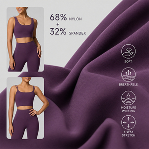 Women Yoga Outfit 2 Piece Quick Dry Crop Top Tummy Control <b>Flared</b> <b>Leggings</b> with Pockets Gym Activewear Set - Product Image 2