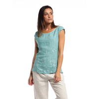 Nouveau débardeur court personnalisé pour femme été 2024, 100% lin, mode italienne, tissé uni, broderie, chic prairie, simple et respirant