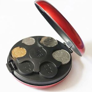 Caja de Almacenamiento Redonda para Monedas, Monedero, <span class=keywords><strong>Dispensador</strong></span> de Monedas, Decoración del Hogar, Accesorios de Colección, Portamonedas de Aluminio - Product Image 1
