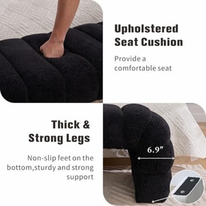 <span class=keywords><strong>Banco</strong></span> de <span class=keywords><strong>cama</strong></span> moderno tapizado sin brazos, sofá chaise longue con capitoné, otomana de chenilla, reposapiés <span class=keywords><strong>para</strong></span> sala de estar y dormitorio - Product Image 4
