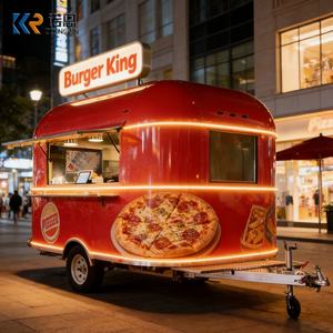 Camion de restauration rapide mobile, cuisine complète, chariot à pizza et hot-dogs, remorque alimentaire, camion de restauration en acier inoxydable - Product Image 1