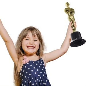 Five Pointed Star Golden Man 15Cm Trophy Plastic Durable Award For Student Sports Meet Competition Gift - Product Image 5