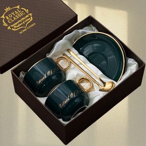 Set di Tazza e Piattino da Caffè di Lusso Personalizzato con Manico Dorato, Elegante Confezione Regalo per Ogni Occasione - Product Image 1