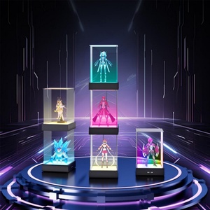 RGB LED Acrylic <b>Display</b> <b>Case</b> 2PCS Dustproof Stackable Smart Lighting <b>Display</b> Box for Anime Characters - Product Image 4