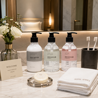Ensemble de produits de toilette pour hôtel, grande capacité, rechargeable, avec logo personnalisé, pour hôtel, resort, spa, chambre d'hôtes