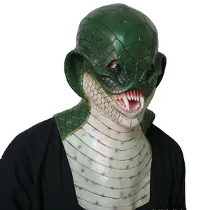 Halloween custom latex snake mask human face scary props decaying latex realistic animal latex mask