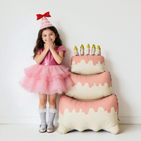 Ballon décoratif autoportant en forme d'ours pour gâteau d'anniversaire, idéal pour les fêtes de petites filles, décoration intérieure, couleurs bleu et rose, Globel