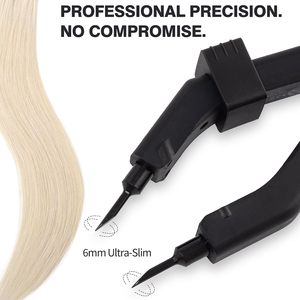 Connecteurs professionnels pour outils de fusion de kératine, plaques chauffantes ultra-minces de précision, température constante réglable, en métal pour cheveux - Product Image 3