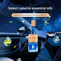 Diffuseur de parfum pour voiture Astree, flacon en verre suspendu avec bouchon en bois, longue durée, rechargeable, pour rétroviseur, OEM