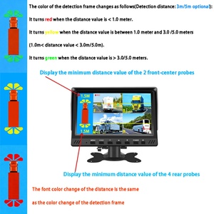 จอภาพติดรถยนต์ VEER ขนาด 7 นิ้ว พร้อมช่องต่อ DC และ AV รองรับแรงดันไฟฟ้า 12v 24v จอ LCD สำหรับรถบรรทุก รถบัส ใช้สำหรับมองหลัง ถอยจอด - Product Image 4