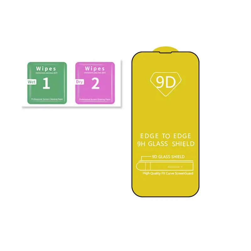 9D फोन स्क्रीन फिल्म टेम्पर्ड सुरक्षात्मक ग्लास स्क्रीन रक्षक कांच के लिए iPhone 14 अधिकतम 13 प्रो मैक्स 12 11