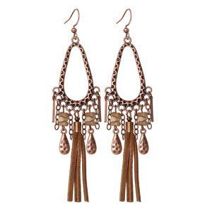 Bohemian Alloy <b>Drop</b> Earrings Antique <b>Bronze</b> Plated Feather Design Women's Party Fashion Dangle Earrings - Product Image 5