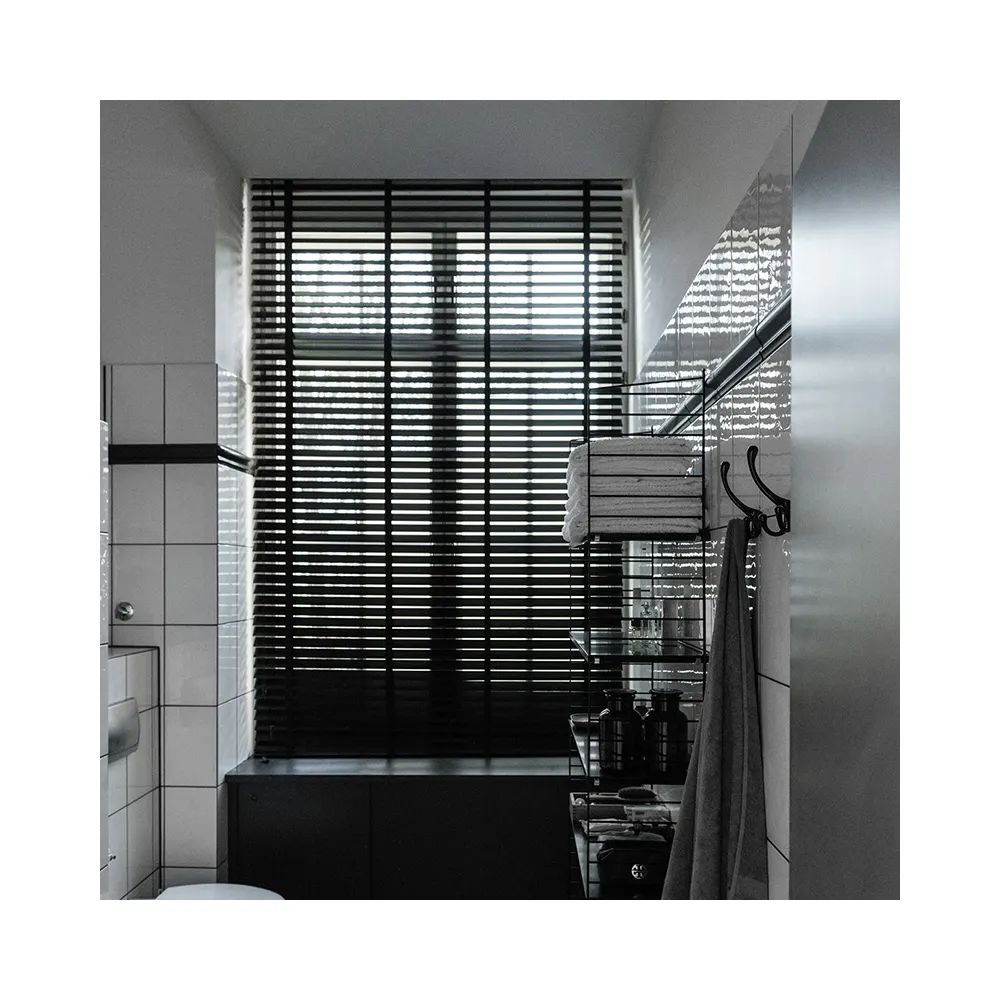 Home Decorative Curtains Corded Roller Blinds Black Wooden Venetian Blinds Wood Blinds for Windows