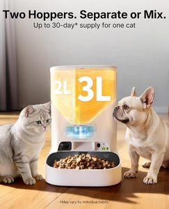 Comedero Automático para Gatos y Perros con Cámara, Reconocimiento Multi-Gato, Visión Nocturna, WiFi 2.4G y 5G, Bloqueo de Frescura, Doble Tolva de 5L con Temporizador - Product Image 5