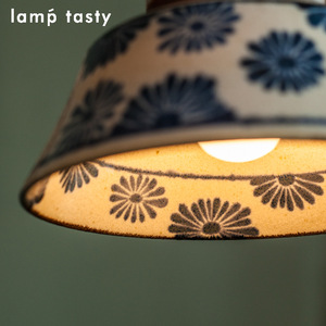 Lámpara colgante de cerámica Tasty, diseño floral bajo esmalte, redonda, E27, para comedor - Product Image 2