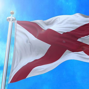 2025 Nueva venta al por mayor impresión de doble cara 100% poliéster <span class=keywords><strong>Alabama</strong></span> 3x5ft sublimación en blanco jardín banderas Decoración