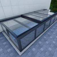 Puits de lumière coulissant électrique en aluminium en forme de L intelligent de fabricant de la Chine pour l'accès de toit de maison résidentielle