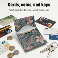 Porte-cartes pliable et porte-monnaie en PU à motif coquillage côtier samoan, idéal pour cartes, pièces et espèces