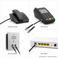 Cable Modular 0.4M 4P4C UL20251 26AWG RJ9 de 4 Pines con Arnés de Cable a Cable Desnudo para Auriculares de Intercomunicación y Equipos de Audio