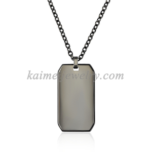 <span class=keywords><strong>Collana</strong></span> vuota in acciaio inossidabile <span class=keywords><strong>con</strong></span> ciondolo per medagliette per cani lisce personalizzate di moda classica per uomo - Product Image 3