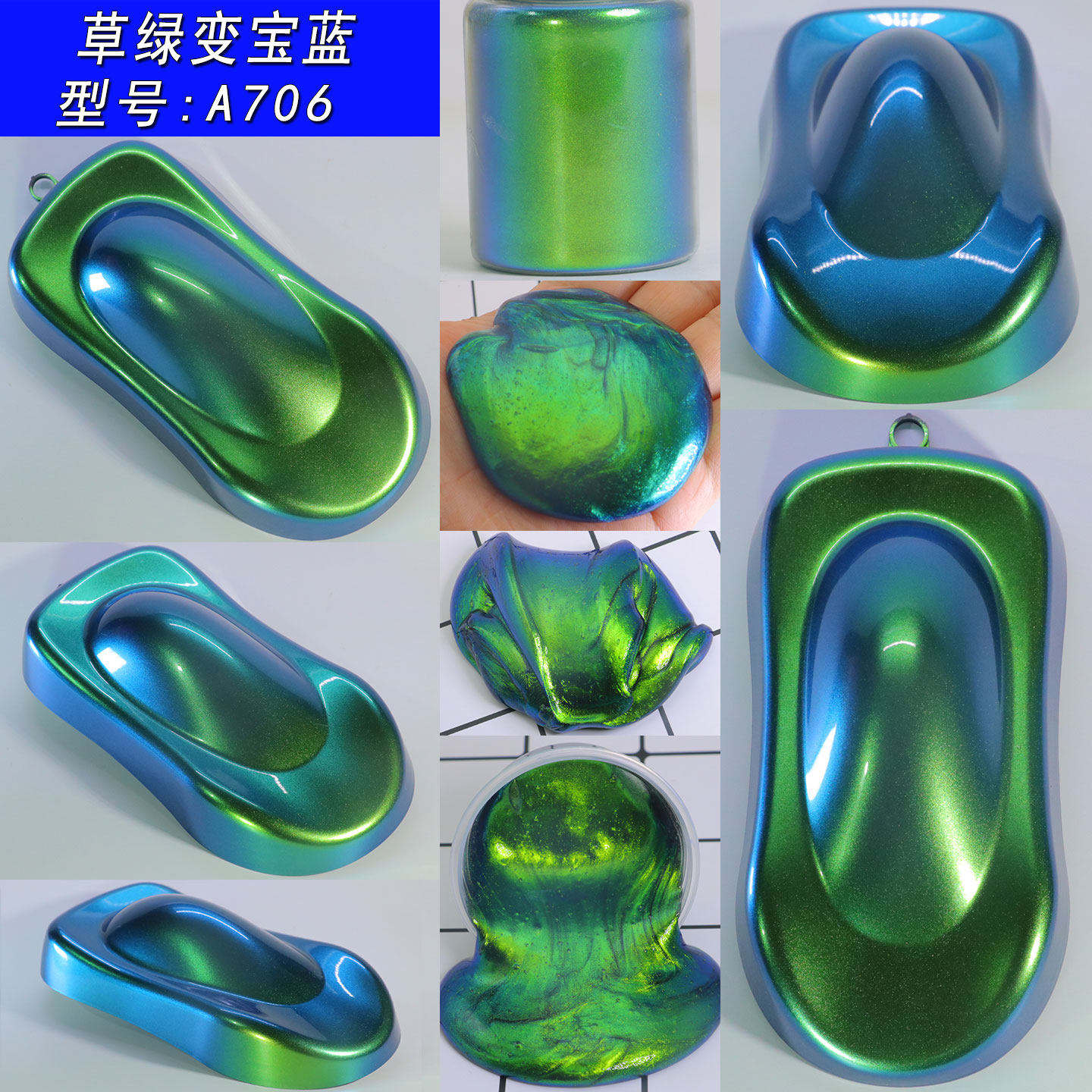 A706 grass green to sapphire blue