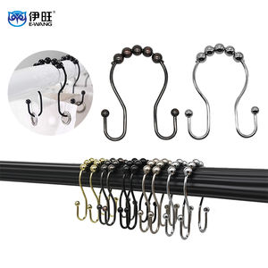 Stainless Steel Shower <b>Curtain</b> Hooks Double Sided Bathroom <b>Curtain</b> <b>Rings</b> - Product Image 1