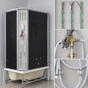 Douche Deur Badkamer Hotel 3 Panel Glas Met Scharnieren Badkamer Glas Fabriek Prijs Swing Deur Aangepaste Koop Transparant Zwart - Product Image 2