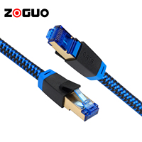 Produsen Cina tugas berat kucing 8 kabel Ethernet 40Gbps SFTP RJ45 datar Cat8 LAN kabel Patch 20% Off terbuat dari tembaga