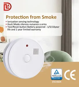 Fire Alarm EN14604:2005 Approval Fire Alarm Stand Alone Photoelectric Smoke Detector DC9V