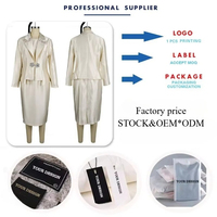 Costume pour femmes AST060530, tenue de bureau, robe élégante en satin, blazer perlé et robe intérieure, ensemble 2 pièces, costume de travail formel pour femmes