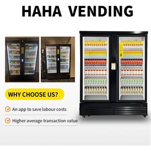 Haha Large <b>Refrigerated</b> Vending Machine Double Door Smart Cooler With Pos Nfc Payment Freestanding Upright Cabinet - Product Image 6