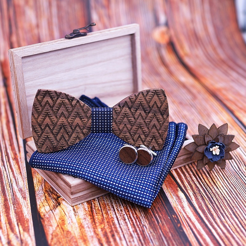 Handmade Wooden Bow Tie for Men, Premium Adjustable Bow Neck Tie for Weddings, Business, Parties & Formal Wear - View 2
