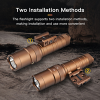 Lampe torche LED tactique 1200 lumens avec interrupteur à pression à distance laser combiné et batteries en aluminium rechargeables