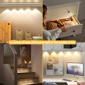 LED Katzenauge Schrankbeleuchtung Bewegungssensor Wiederaufladbare Intelligente LED-Streifenlampe für Schubladen Schränke Küche - Product Image 4